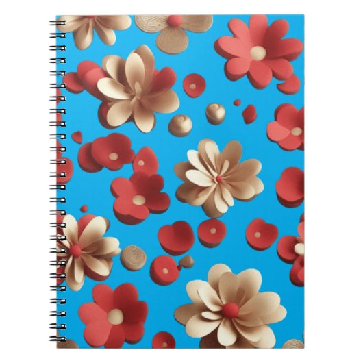 Floral pattern against a serene blue background notitieboek (Voorkant)