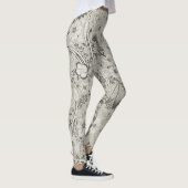 Floral Pattern Art Leggings in Grijs (Rechts)