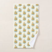  Floral Pattern Autumn Mustard Yellow Bad Handdoek (Handdoek)