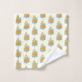  Floral Pattern Autumn Mustard Yellow Bad Handdoek (Wasdoekje)
