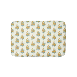  Floral Pattern Autumn Mustard Yellow Badmat