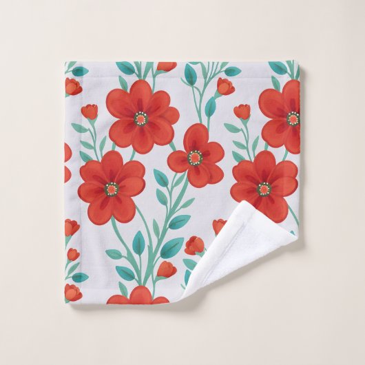 Floral Pattern Bad Handdoek (Wasdoekje)