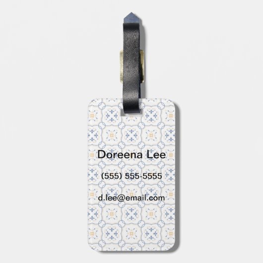 Floral Pattern Bagagelabel (Achterkant verticaal)