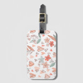 Floral Pattern Bagagelabel (Voorkant (verticaal))