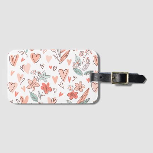 Floral Pattern Bagagelabel (Voorkant (horizontaal))