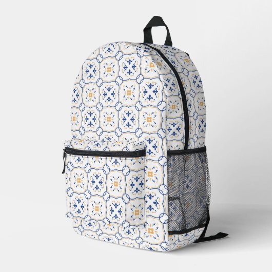 Floral Pattern Bedrukte Rugzak (Achterkant Hoek Rechts)