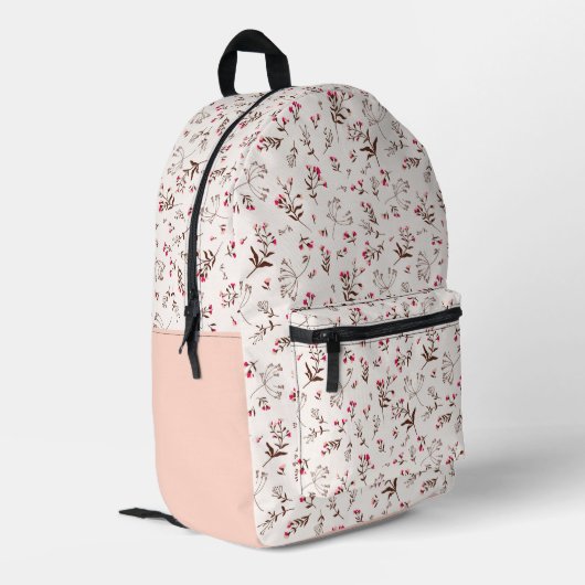 Floral Pattern Bedrukte Rugzak (Achterkant Hoek Links)