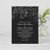 Floral Pattern Black Tulip - Weddenschap Kaart (Staand voorkant)