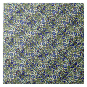 Floral Pattern blauw Tegeltje