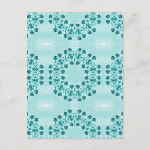 Floral Pattern, Blauwgroen blauw Briefkaart