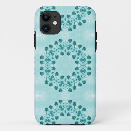 Floral Pattern, Blauwgroen blauw Case-Mate iPhone Case (Achterkant)