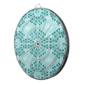 Floral Pattern, Blauwgroen blauw Dartbord (Voorkant Rechts)