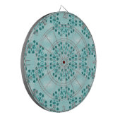 Floral Pattern, Blauwgroen blauw Dartbord (Voorkant Links)