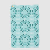Floral Pattern, Blauwgroen blauw Golfhanddoek (Voorkant)