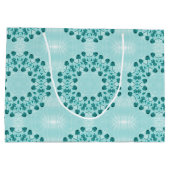 Floral Pattern, Blauwgroen blauw Groot Cadeauzakje (Achterkant)