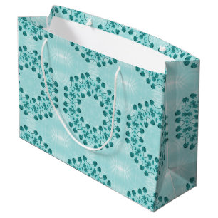 Floral Pattern, Blauwgroen blauw Groot Cadeauzakje