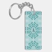 Floral Pattern, Blauwgroen blauw Initiaal Sleutelhanger (Voorkant Links)