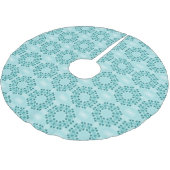 Floral Pattern, Blauwgroen blauw Kerstboom Rok (Gekanteld)