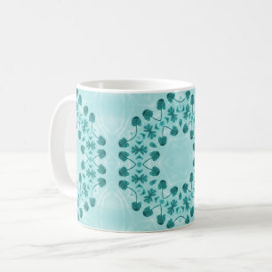 Floral Pattern, Blauwgroen blauw Koffiemok