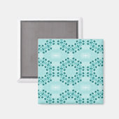 Floral Pattern, Blauwgroen blauw Magneet (Voorkant / Achterkant)