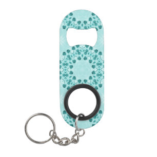 Floral Pattern, Blauwgroen blauw Mini Flessenopener