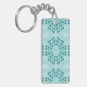 Floral Pattern, Blauwgroen blauw Sleutelhanger (Voorkant Links)