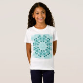Floral Pattern, Blauwgroen blauw T-shirt (Voorkant volledig)