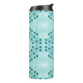 Floral Pattern, Blauwgroen blauw Thermosbeker (Gedraaid links)