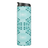 Floral Pattern, Blauwgroen blauw Thermosbeker (Geroteerd rechts)