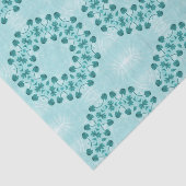 Floral Pattern, Blauwgroen blauw Tissuepapier (Detail)