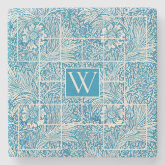 Floral Pattern Blue en White Stenen Onderzetter