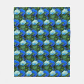 Floral Pattern Blue Hydrangea Fleece Deken (Voorkant)
