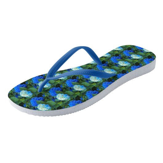 Floral Pattern Blue Hydrangea Teenslippers (Schuin)