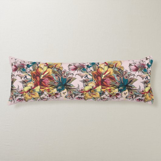 Floral Pattern Body Pillow Lichaamskussen (Voorkant)