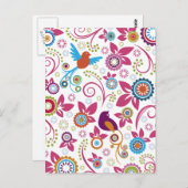 Floral Pattern Briefkaart (Voorkant / Achterkant)