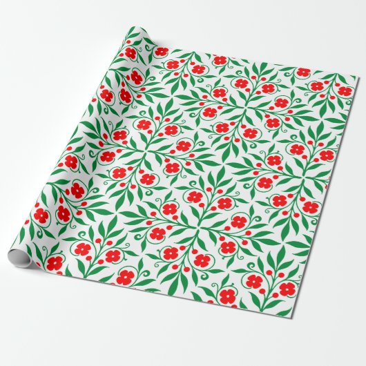 Floral pattern cadeaupapier (Uitgerold)