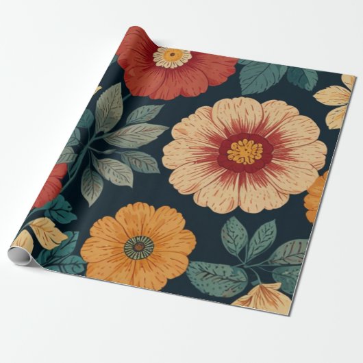 Floral Pattern Cadeaupapier (Uitgerold)