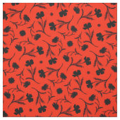 Floral Pattern Classy Chic Bold Red Black Liberty Stof (Swatch)