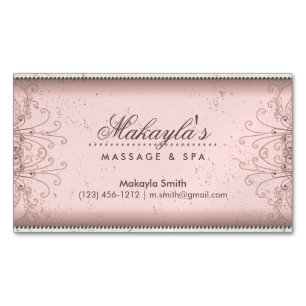 Floral Pattern Damask Elegant Modern Classy Retro Magnetisch Visitekaartje