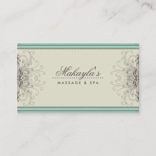 Floral Pattern Damask Elegant Modern Classy Retro Visitekaartje (Voorkant)