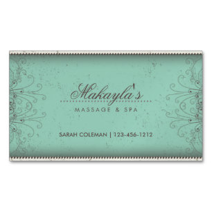 Floral Pattern Damask Elegant Modern Classy Retro Visitekaartje Magneet
