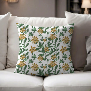 Floral Pattern Design 278 Green Oranje Kussen