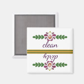 Floral Pattern Dishwasmachine Magnet Clean & Dirty Magneet (Voorkant / Achterkant)