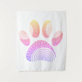 Floral Pattern Dog Paw Print Wandkleed (Voorkant)