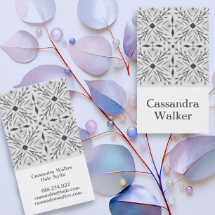 Floral Pattern Dolores Tiles Grey Visitekaartje