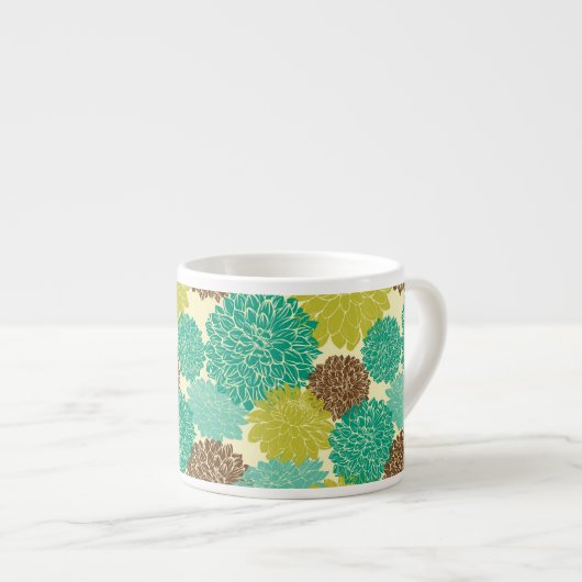 Floral Pattern Espresso Kop (Voorkant rechts)