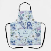 Floral Pattern Faux Stitched Pocket Spoon & Whisk Schort (Voorkant)