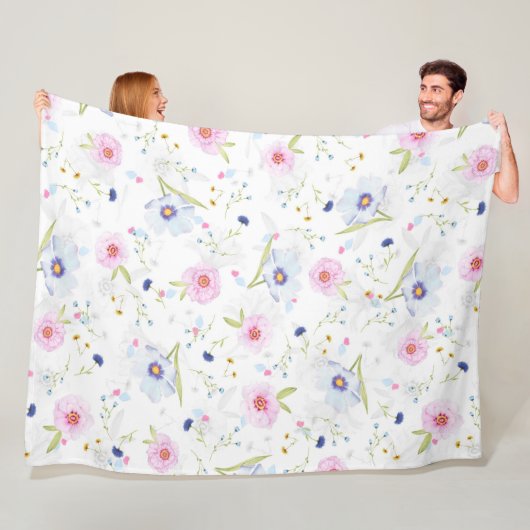 Floral Pattern Fleece Deken (In situ)