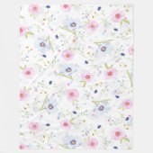Floral Pattern Fleece Deken (Voorkant)