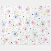 Floral Pattern Fleece Deken (Voorkant (Horizontaal))